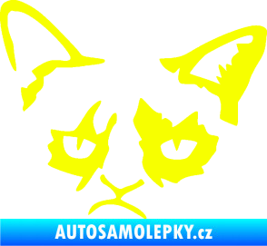 Samolepka Grumpy cat 001 levá Fluorescentní žlutá