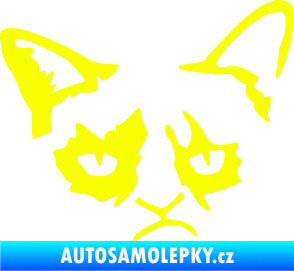 Samolepka Grumpy cat 001 pravá Fluorescentní žlutá