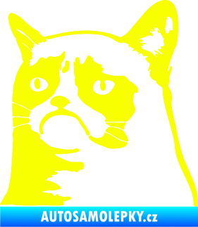 Samolepka Grumpy cat 002 levá Fluorescentní žlutá