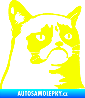 Samolepka Grumpy cat 002 pravá Fluorescentní žlutá