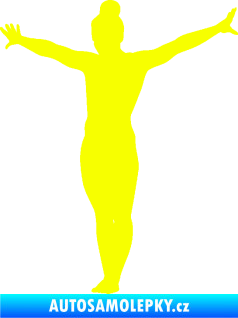Samolepka Gymnastka 002 levá Fluorescentní žlutá