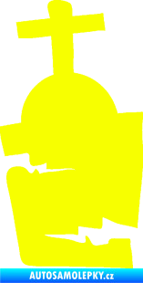 Samolepka Halloween 014 levá náhrobek Fluorescentní žlutá
