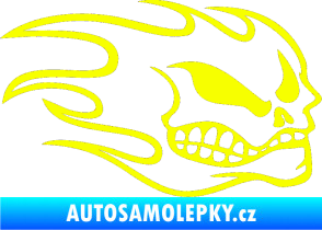 Samolepka Head - lebka- pravá Fluorescentní žlutá