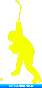 Samolepka Hokejista 006 levá Fluorescentní žlutá