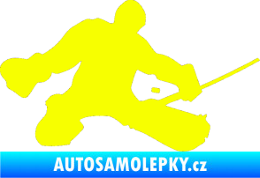 Samolepka Hokejista 015 pravá brankář Fluorescentní žlutá