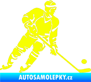 Samolepka Hokejista 027 pravá Fluorescentní žlutá