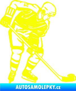 Samolepka Hokejista 029 pravá Fluorescentní žlutá