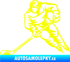 Samolepka Hokejista 030 levá Fluorescentní žlutá