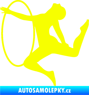 Samolepka Hula Hop 002 levá gymnastka s obručí Fluorescentní žlutá