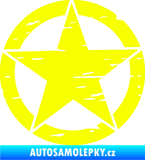 Samolepka Hvězda army 005 narušená Fluorescentní žlutá