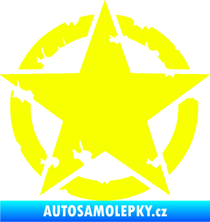 Samolepka Hvězda US Army 003 narušená Fluorescentní žlutá