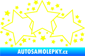 Samolepka Hvězdy a hvězdičky dekor Fluorescentní žlutá