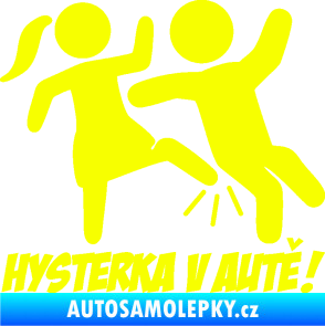 Samolepka Hysterka v autě pravá Fluorescentní žlutá