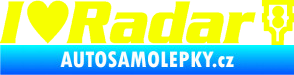 Samolepka I love radar nápis Fluorescentní žlutá