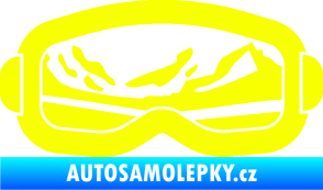 Samolepka I love snow brýle pravá Fluorescentní žlutá