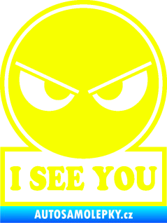 Samolepka I see you smajlík Fluorescentní žlutá