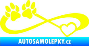 Samolepka Infinity 003 pravá srdce a tlapky Fluorescentní žlutá