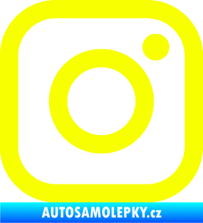 Samolepka Instagram logo Fluorescentní žlutá