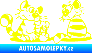 Samolepka Interiér 010 levá kočičky Fluorescentní žlutá
