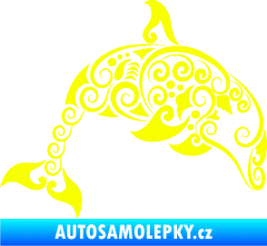 Samolepka Interiér 015 pravá delfín  Fluorescentní žlutá
