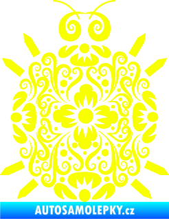 Samolepka Interiér 016 brouček květiny Fluorescentní žlutá