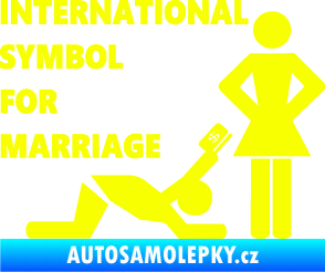 Samolepka International symbol for marriage Fluorescentní žlutá