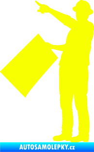 Samolepka Inženýr 001 levá Fluorescentní žlutá