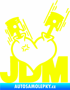 Samolepka JDM heart  Fluorescentní žlutá