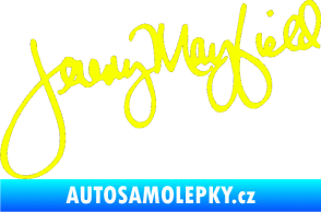 Samolepka Podpis Jeremy Mayfield  Fluorescentní žlutá