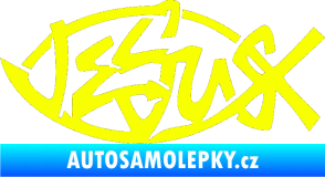 Samolepka Jesus rybička 001 křesťanský symbol Fluorescentní žlutá