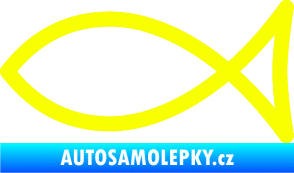 Samolepka Jesus rybička 006 křesťanský symbol Fluorescentní žlutá