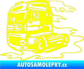 Samolepka Kamion 003 levá nákladní auto Fluorescentní žlutá