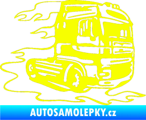 Samolepka Kamion 003 pravá nákladní auto Fluorescentní žlutá