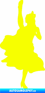 Samolepka Kankán 001 levá tanečnice Fluorescentní žlutá