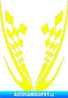 Samolepka Kapota 005 šachovnice Fluorescentní žlutá
