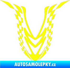 Samolepka Kapota 006 šachovnice Fluorescentní žlutá