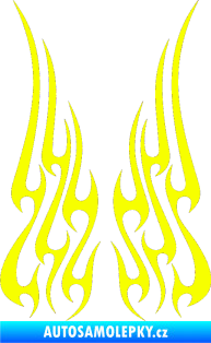 Samolepka Kapota 019 plameny Fluorescentní žlutá