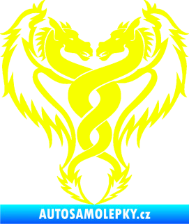 Samolepka Kapota 039 dvojitý drak Fluorescentní žlutá