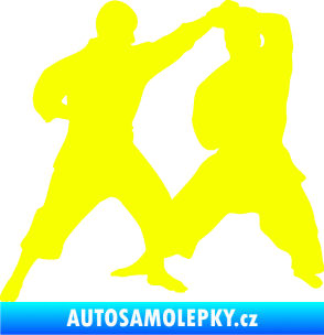 Samolepka Karate 013 levá souboj Fluorescentní žlutá