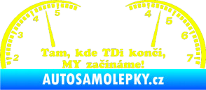 Samolepka Kde TDi končí jedna barva Fluorescentní žlutá