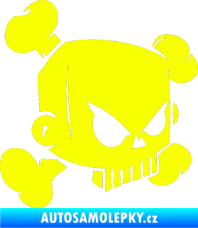 Samolepka Kenblock lebka plná pravá Fluorescentní žlutá