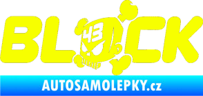 Samolepka Kenblock lebka s napisem Fluorescentní žlutá
