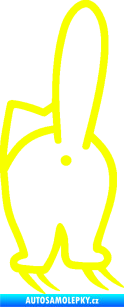 Samolepka Kočičí zadek 001 levá Fluorescentní žlutá