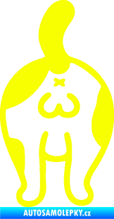 Samolepka Kočičí zadek 002 pravá Fluorescentní žlutá