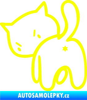 Samolepka Kočičí zadek 003 levá Fluorescentní žlutá