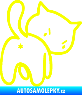 Samolepka Kočičí zadek 003 pravá Fluorescentní žlutá