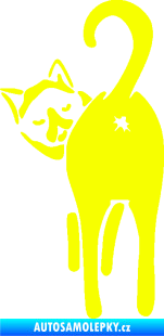 Samolepka Kočičí zadek 004 levá Fluorescentní žlutá
