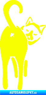 Samolepka Kočičí zadek 004 pravá Fluorescentní žlutá