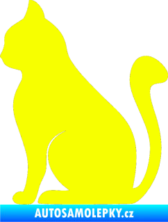 Samolepka Kočka 001 levá Fluorescentní žlutá