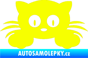 Samolepka Kočka 007 levá Fluorescentní žlutá